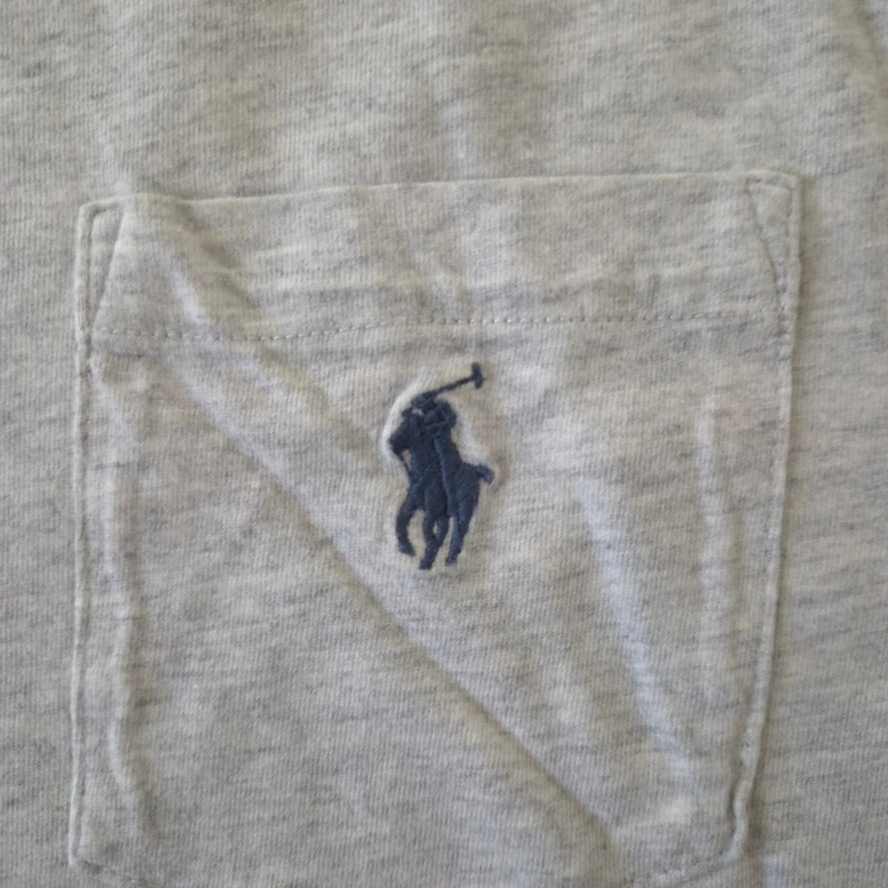 Polo Ralph Lauren Mens Classic Fit Pocket T-Shirt Heather Grey Cotton Small S - Picture 4 of 9
